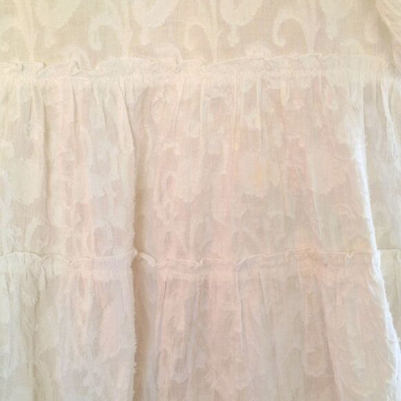 Z&L Europe Boho Tiered Babydoll Dress Oversized S White Cotton Balloon Sleeves - Picture 8 of 16